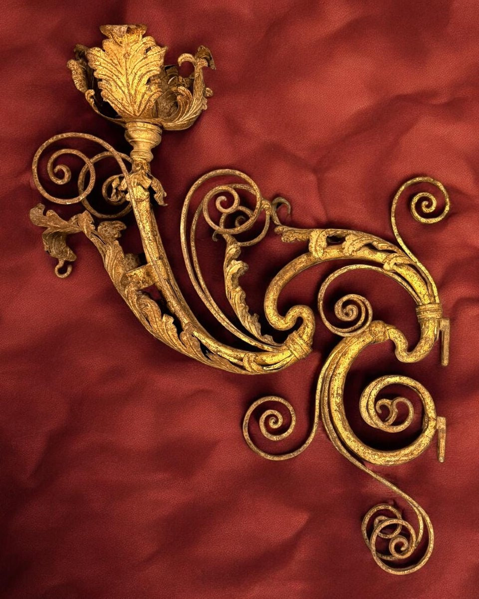 Coppia Di Antichi Torcieri Da Parete - Italia XVIII Secolo -photo-2